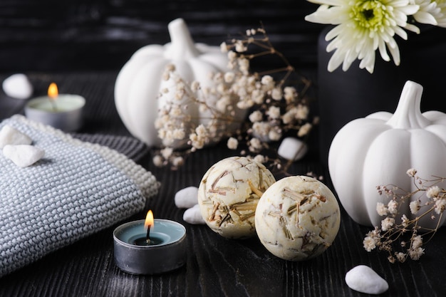 Herbal bath bombs Fall decoration