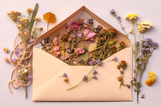 Herbal envelope mockup generative ai