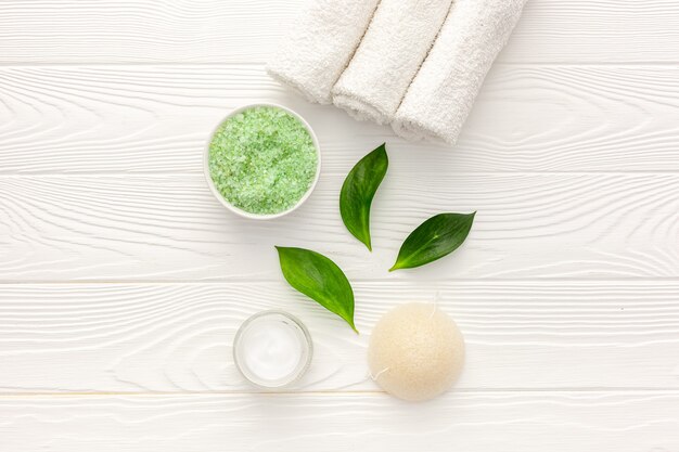 Herbal organic cosmetic set for homemade spa