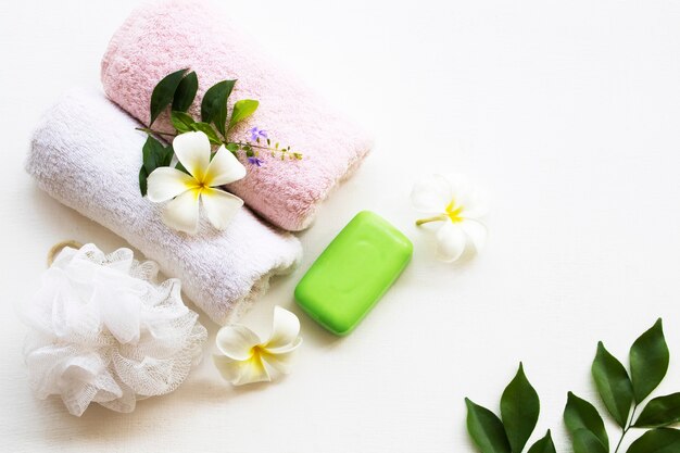 Herbal soap with terry cloth health care for body skin