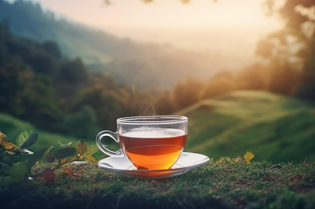 Herbal tea cup nature Generate Ai