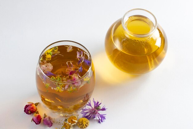 Herbal tea mixed from various flowers