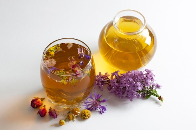 Herbal tea mixed from various flowers