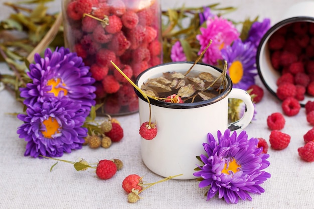 Herbal tea with berries.