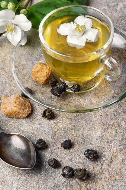 Herbal tea with Jasmine flowers