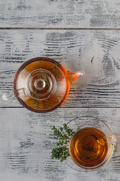 Herbal tea with thyme and honey