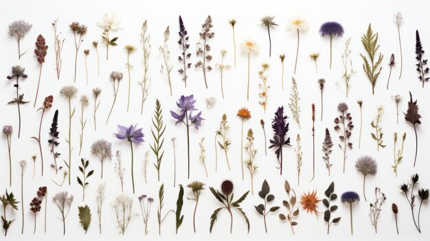 Herbarium of plants and flowers The beauty of the natural world