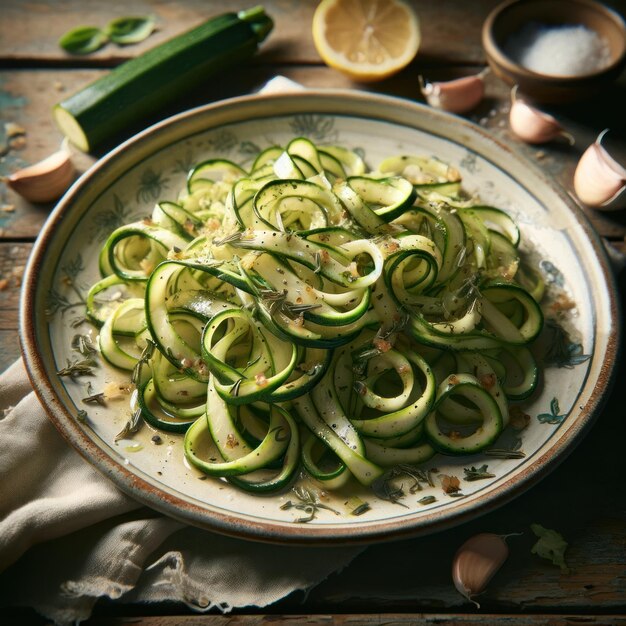 Photo herbed zucchini ribbons