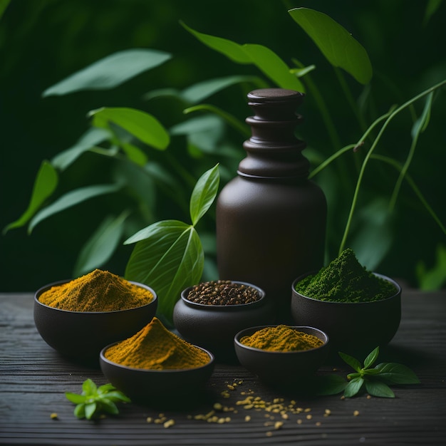 Herbs and spices ayurvedic medicine and products herbal medicine and products background