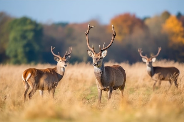 A herd of deer in a field