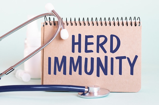 HERD IMMUNITY - diagnosis written on a white piece of paper. Treatment and prevention of disease. Medical concept. Selective focus