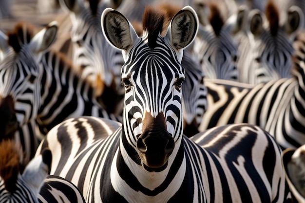 a herd of zebras with the words  zebra  on the face