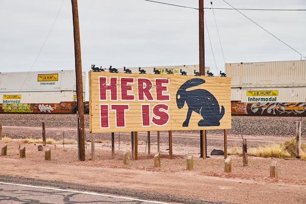 Here it is billboard route 66 with train