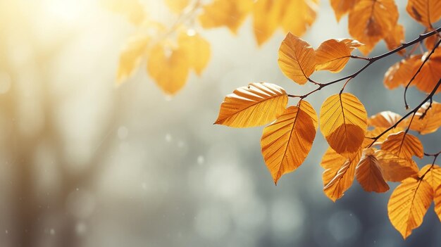 herfst abstracte achtergrond elm tak met gele bladeren op een achtergrond met een kopie ruimte oktober hemel