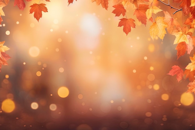 herfst achtergrond met bladeren en achtergrond wazig