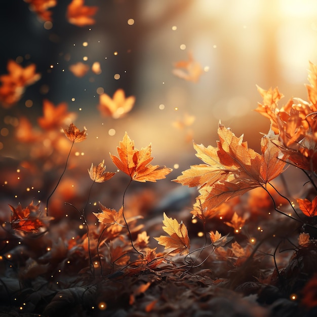 Herfst achtergrond met bokeh-effect abstract ontwerp met kopieerruimte