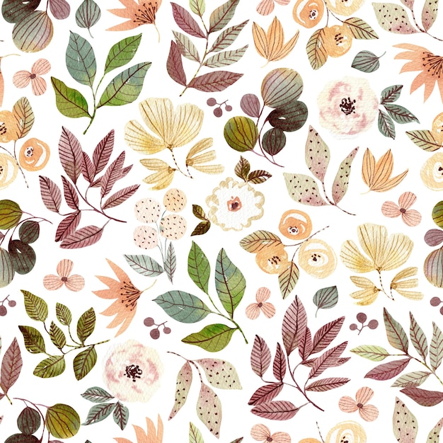 Herfst aquarel bloemmotief