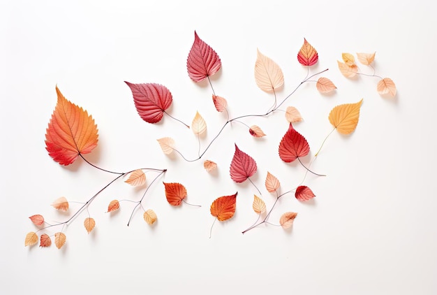 Herfst bladeren op witte achtergrond