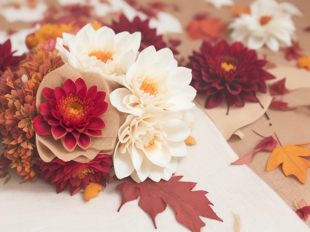 Herfst bloemen banner sjabloon voor zakelijke branding