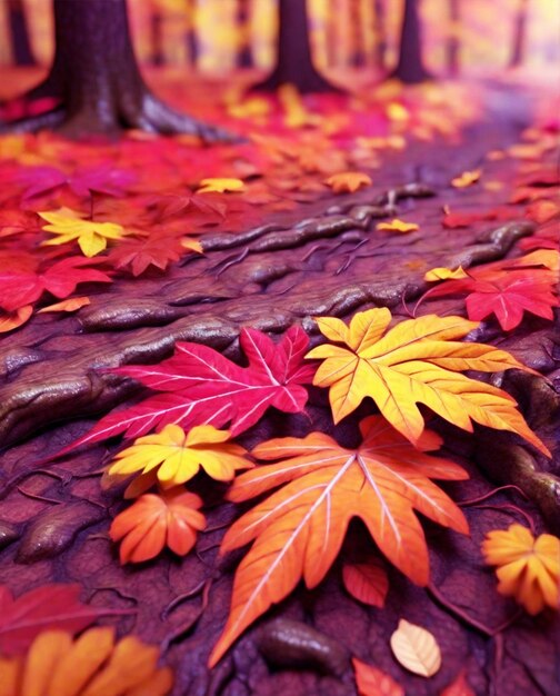 Herfst bos schoonheid in veelkleurige enkele bladader