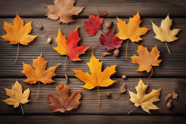 Herfst esdoornblad op een houten achtergrond