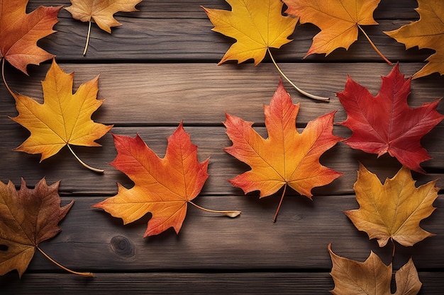 Herfst esdoornblad op een houten achtergrond