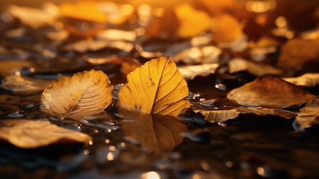 Herfst gele bladeren op de grond