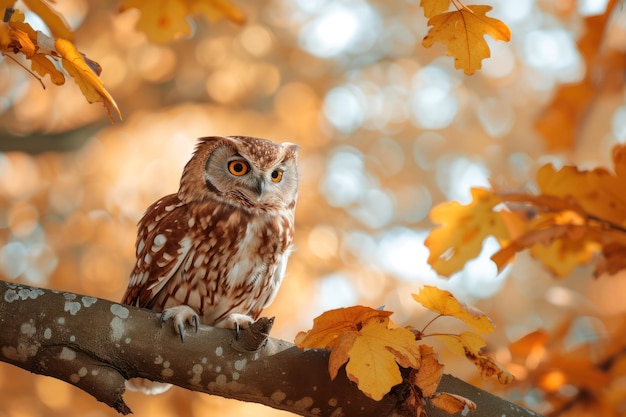 Herfst in de natuur met uil