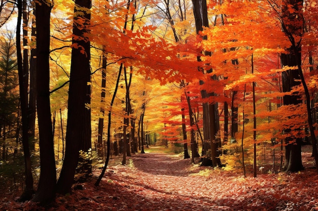 Herfst in het bos Generatieve Ai