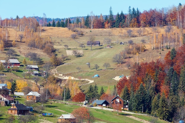 Herfst Karpaten dorp Oekraïne