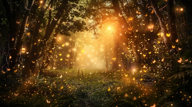 Herfst magische bos achtergrond