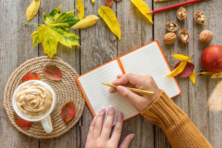 Herfst notities in Kladblok