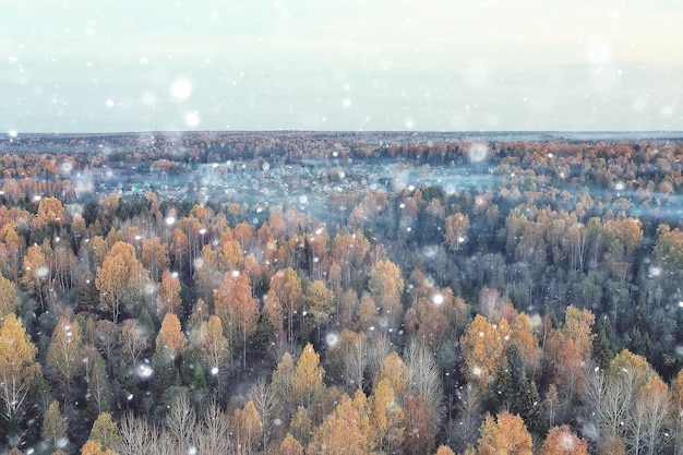 herfst panorama drone, landschap in de herfst natuur bovenaanzicht