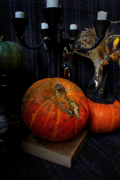 Foto herfst pompoen kaars