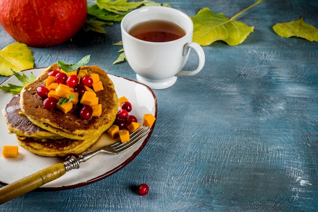 Herfst pompoen pannenkoeken