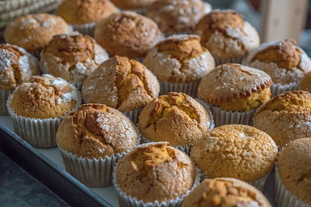 Herfst pompoenmuffin klaar om te eten