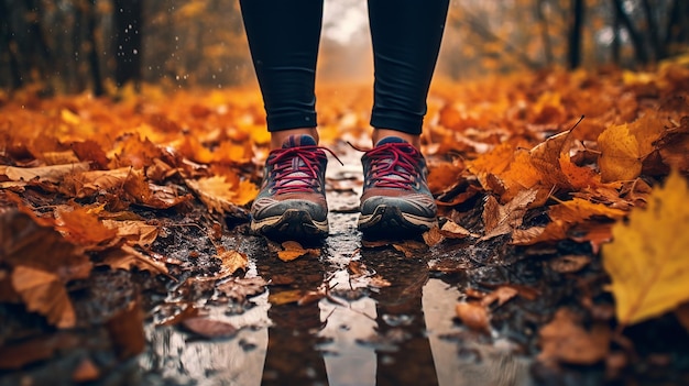 herfst runner voeten