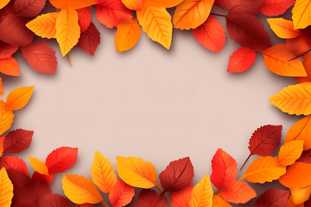 Herfst seizoensgebonden frame als achtergrond met herfstbladeren