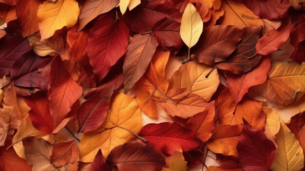 Herfst vallende bladeren achtergrond Illustratie AI GenerativexA