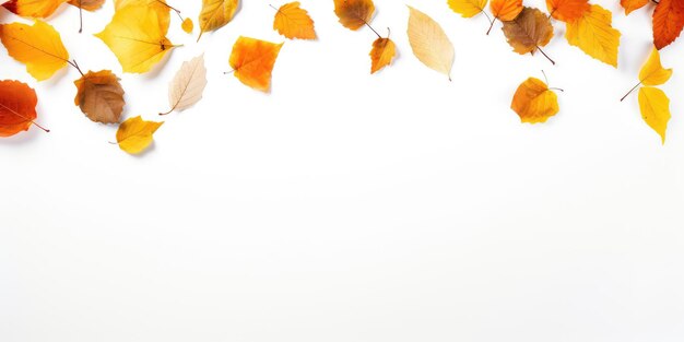 Herfst vallende bladeren geïsoleerd op een witte achtergrond