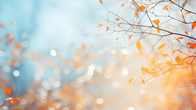 herfst wazig bokeh achtergrond met takken en bladeren