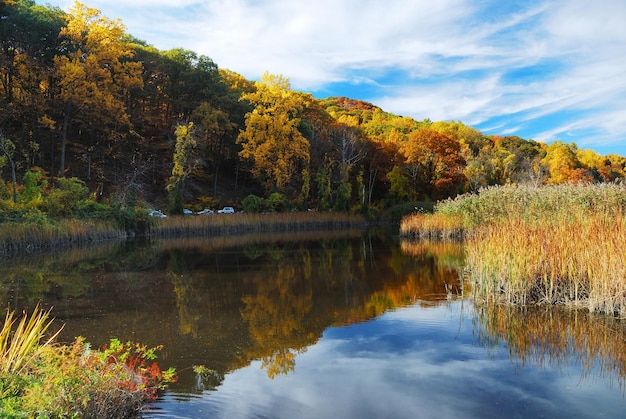 Herfstberg met meer