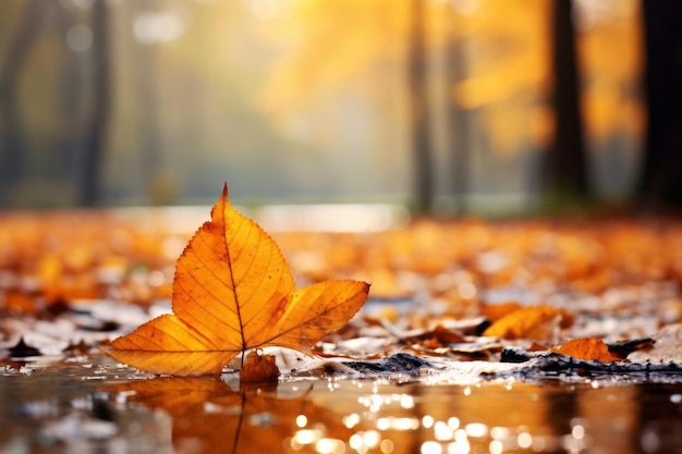 Herfstbladeren in het bos Mooie natuur achtergrond Herfstseizoen