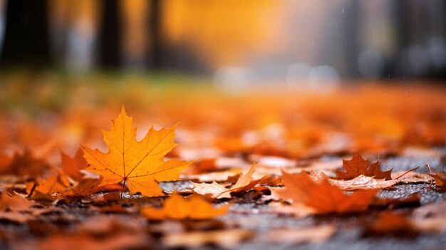 Herfstbladeren in het bos.