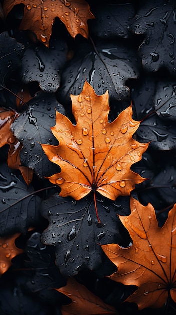 Herfstbladeren liggen op de grond