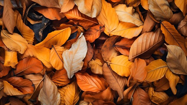 Foto herfstbladeren op bosachtergrond