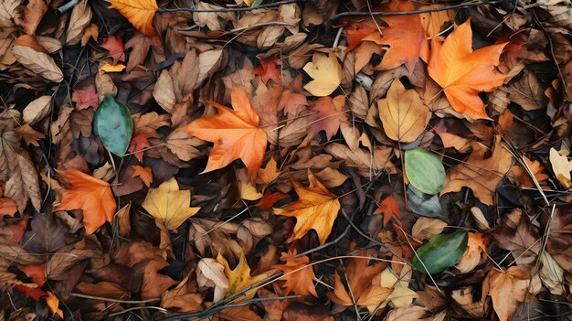 Herfstbladeren op bosachtergrond