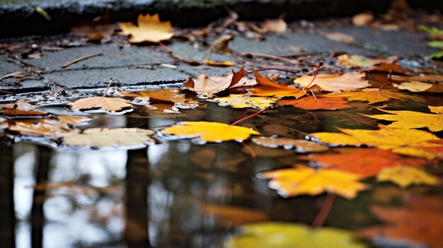 Foto herfstbladeren op de grond.