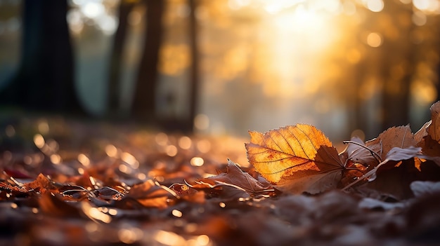 Herfstbladeren op de zon