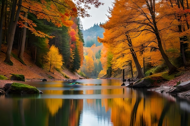 Herfstkleuren langs de rivier